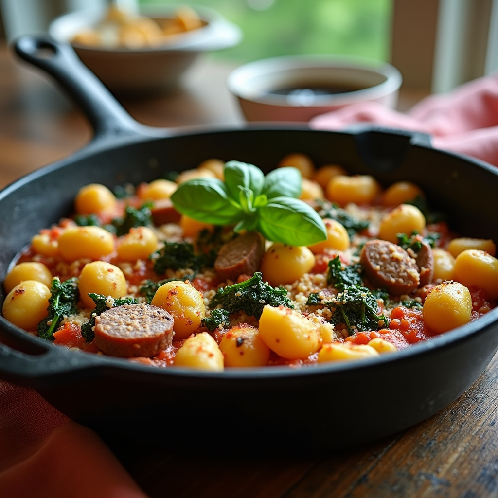 Baked Gnocchi with Kale and Sausage